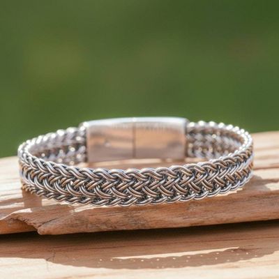 Alternate image for Handcrafted Sterling Silver Wristband Bracelet Mayom Tree