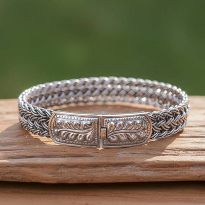 Alternate image for Handcrafted Sterling Silver Wristband Bracelet Mayom Tree