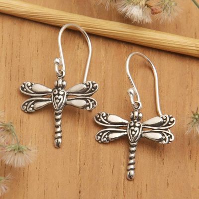 Primary image for Sterling Silver Dragonfly Dangle Earrings from Bali Ancient Dragonfly