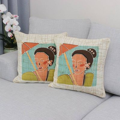 Alternate image for Cotton cushion covers Pair Eastern Women