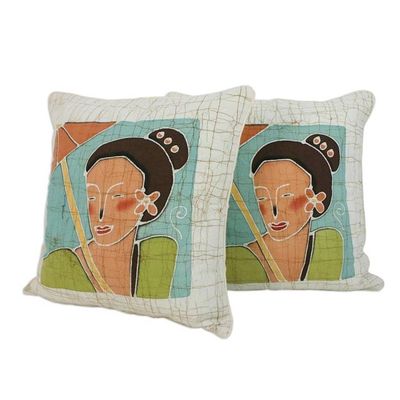 Alternate image for Cotton cushion covers Pair Eastern Women