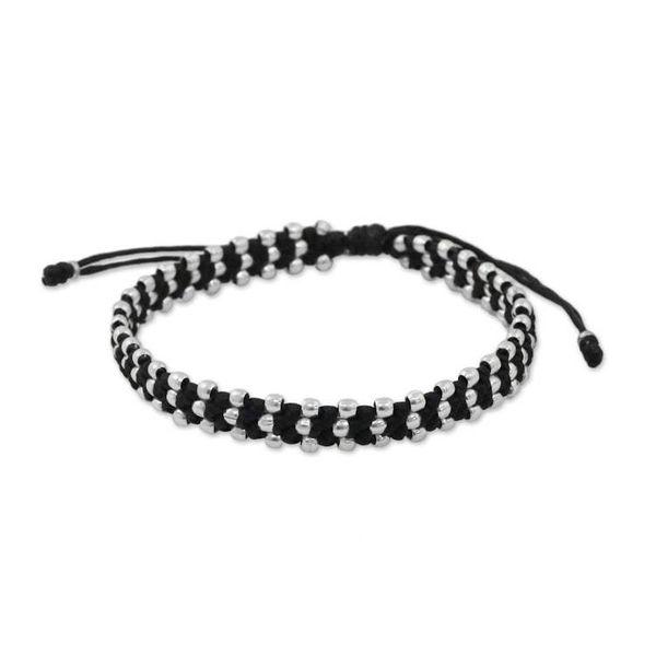 Alternate image for Silver accent wristband bracelet Thai Stars