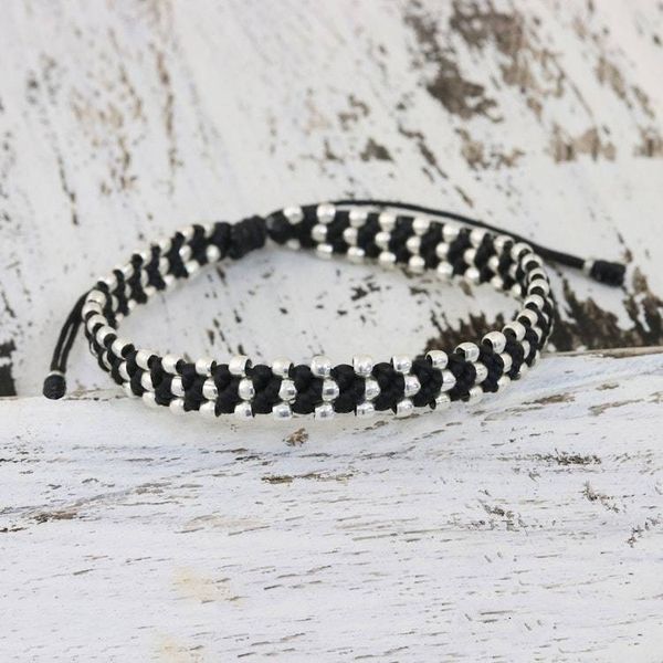 Alternate image for Silver accent wristband bracelet Thai Stars