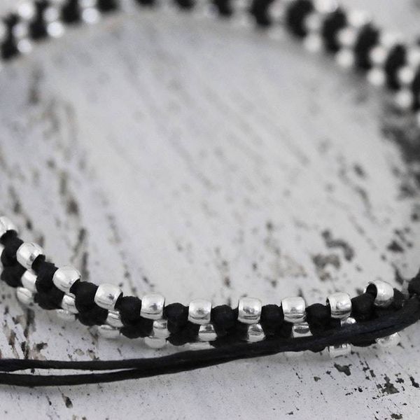 Alternate image for Silver accent wristband bracelet Thai Stars