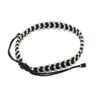 Alternate image for Silver accent wristband bracelet Thai Stars