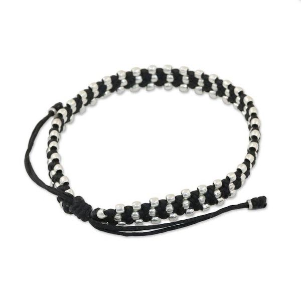 Alternate image for Silver accent wristband bracelet Thai Stars