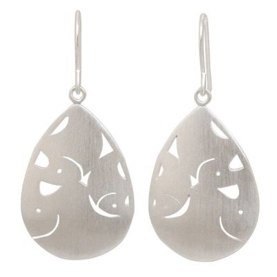 Alternate image for Fair Trade Sterling Silver Dangle Earrings Elephant Cuddles