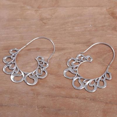 Alternate image for Sterling Silver Paisley Motif Half-Hoop Earrings from Bali Paisley Majesty