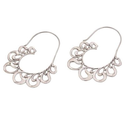 Alternate image for Sterling Silver Paisley Motif Half-Hoop Earrings from Bali Paisley Majesty