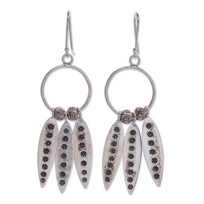 Alternate image for Hand Made Sterling and Karen Silver Dangle Earrings Forest Friends