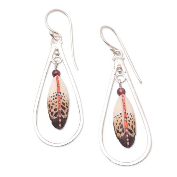 Alternate image for Artisan Crafted Garnet Dangle Earrings Flock Together