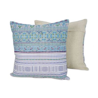 Alternate image for Cotton Blend Cushion Covers Woven by Hmong Artisans Pair Hmong Sky