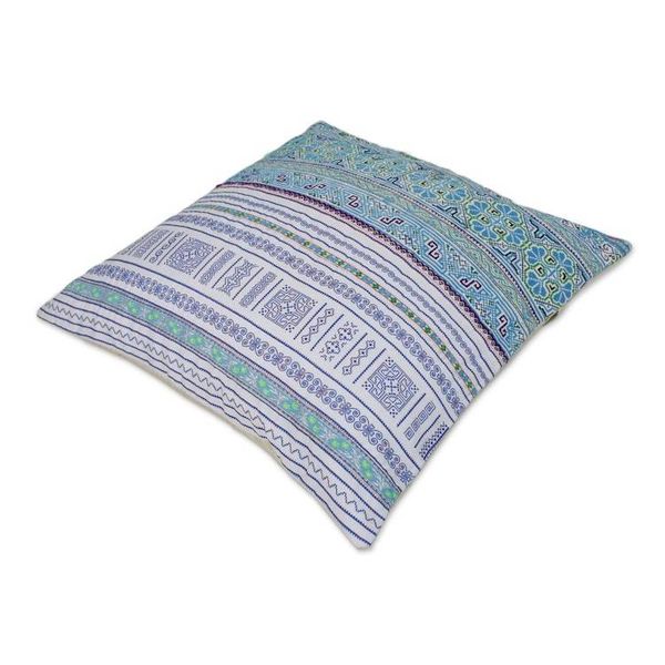 Alternate image for Cotton Blend Cushion Covers Woven by Hmong Artisans Pair Hmong Sky