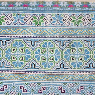 Alternate image for Cotton Blend Cushion Covers Woven by Hmong Artisans Pair Hmong Sky