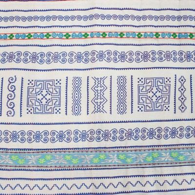 Alternate image for Cotton Blend Cushion Covers Woven by Hmong Artisans Pair Hmong Sky