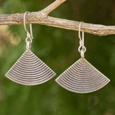 Alternate image for Silver dangle earrings Silver Fans
