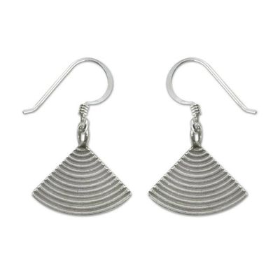 Alternate image for Silver dangle earrings Silver Fans