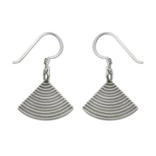 Alternate image for Silver dangle earrings Silver Fans