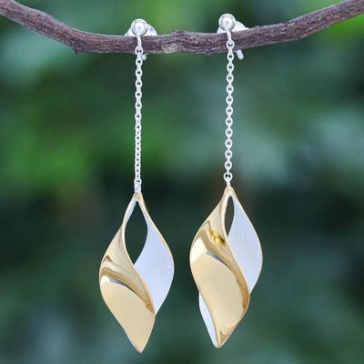 Alternate image for Gold-Accented Sterling Silver Dangle Earrings Twist and Shout