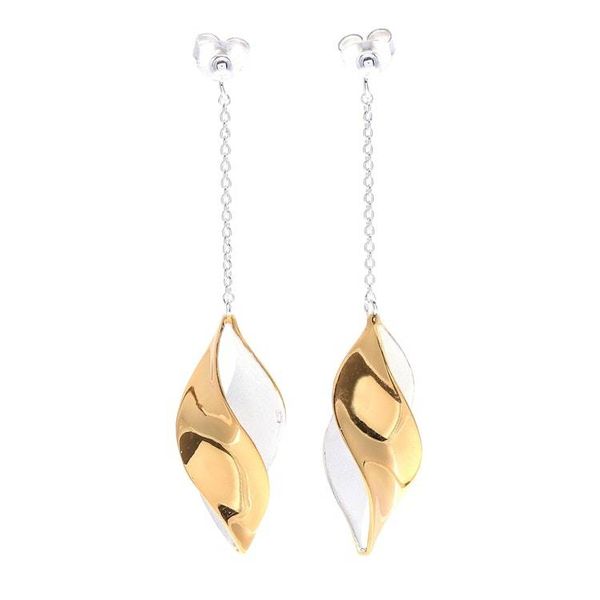 Alternate image for Gold-Accented Sterling Silver Dangle Earrings Twist and Shout
