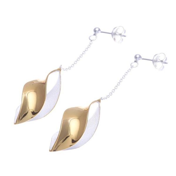 Alternate image for Gold-Accented Sterling Silver Dangle Earrings Twist and Shout