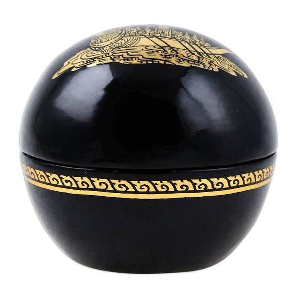 Alternate image for Lacquered Suphannahong-Themed Round Wood Decorative Box Thai Epic