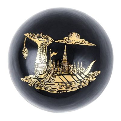 Alternate image for Lacquered Suphannahong-Themed Round Wood Decorative Box Thai Epic