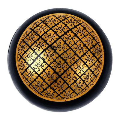 Alternate image for Lacquered Lanna Patterned Round Mango Wood Decorative Box Thai Richness