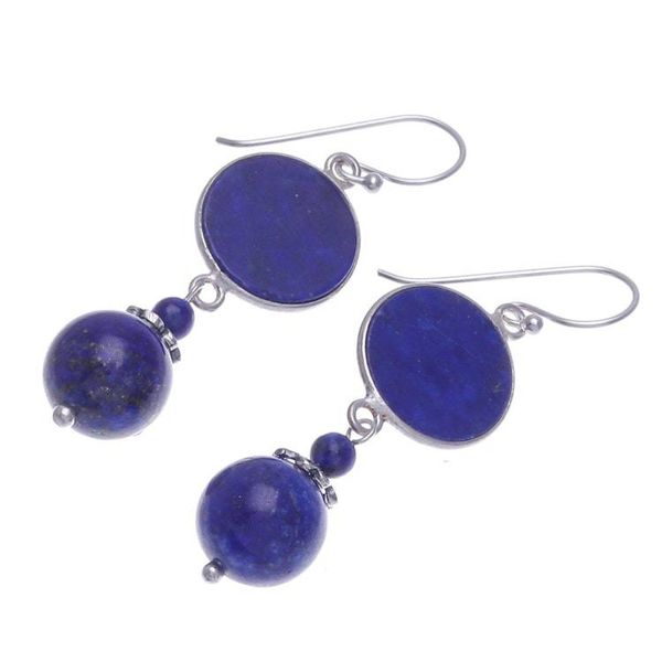 Alternate image for Hand Crafted Lapis Lazuli Dangle Earrings Loving Moon