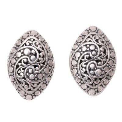 Alternate image for Intricate Sterling Silver Drop Earrings from Bali Sukawati Garden