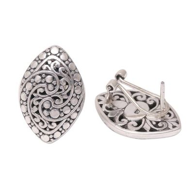 Alternate image for Intricate Sterling Silver Drop Earrings from Bali Sukawati Garden
