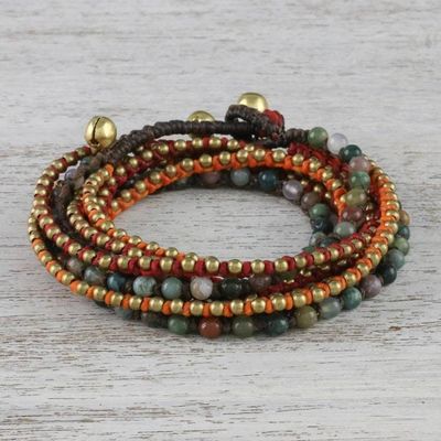 Alternate image for Boho Agate Beaded Wrap Bracelet from Thailand Boho Holiday