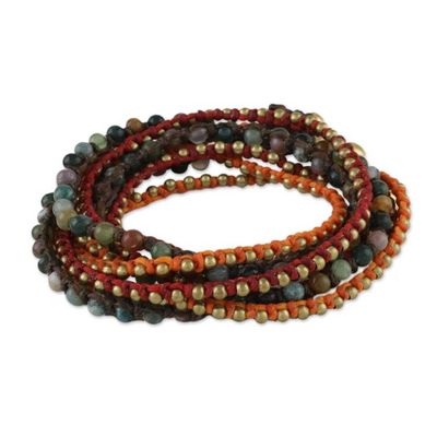 Alternate image for Boho Agate Beaded Wrap Bracelet from Thailand Boho Holiday