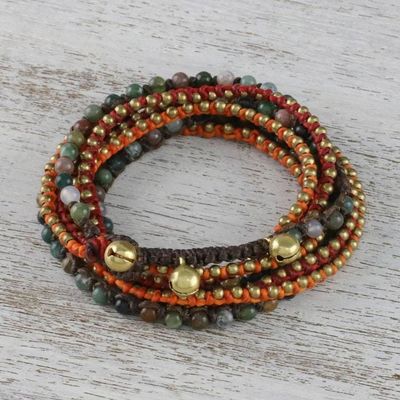 Alternate image for Boho Agate Beaded Wrap Bracelet from Thailand Boho Holiday