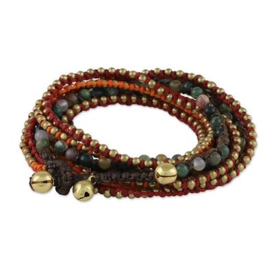 Alternate image for Boho Agate Beaded Wrap Bracelet from Thailand Boho Holiday