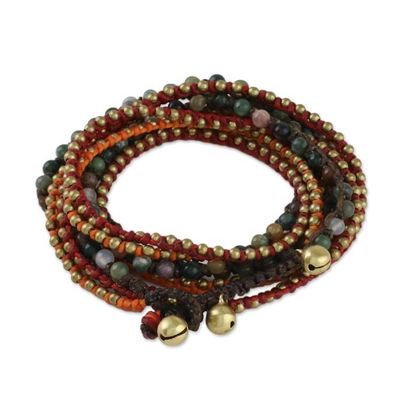 Alternate image for Boho Agate Beaded Wrap Bracelet from Thailand Boho Holiday