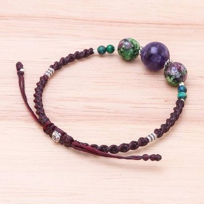 Alternate image for Multi-Gemstone Beaded Pendant Bracelet from Thailand Nice Stones
