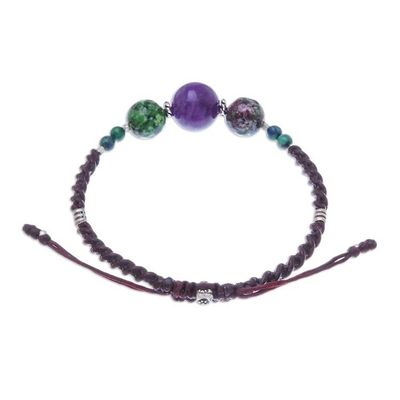 Alternate image for Multi-Gemstone Beaded Pendant Bracelet from Thailand Nice Stones