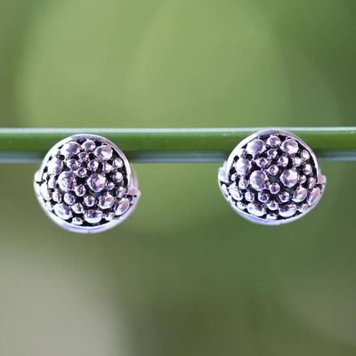 Alternate image for 925 Silver Huggie Hoop Earrings Artisan Crafted in Thailand Fun Life