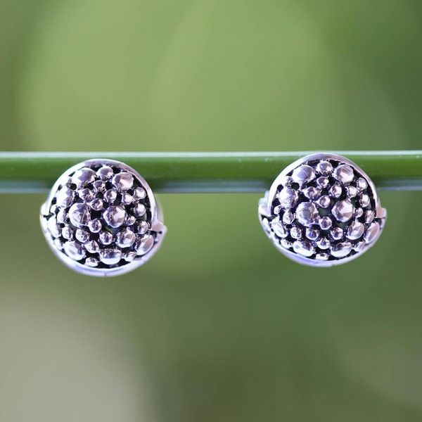 Alternate image for 925 Silver Huggie Hoop Earrings Artisan Crafted in Thailand Fun Life