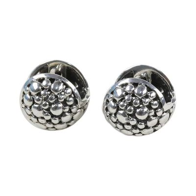 Alternate image for 925 Silver Huggie Hoop Earrings Artisan Crafted in Thailand Fun Life