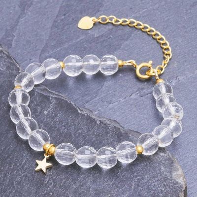 Alternate image for Handcrafted Gold-Plated Star Charm Bracelet from Thailand Crystal Night