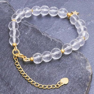 Alternate image for Handcrafted Gold-Plated Star Charm Bracelet from Thailand Crystal Night