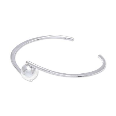 Alternate image for Modern Sterling Silver Pendant Cuff Bracelet from Thailand Wonderful Ball