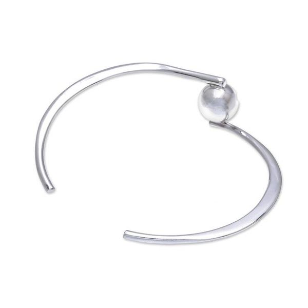 Alternate image for Modern Sterling Silver Pendant Cuff Bracelet from Thailand Wonderful Ball