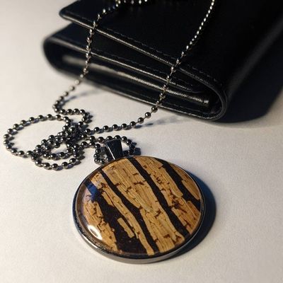 Alternate image for Necklace - Cork with Tree Bark Pattern
