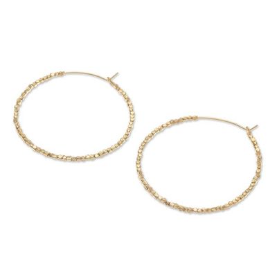 Alternate image for Geometric 18k Gold-Plated Beaded Hoop Earrings from Thailand Jubilant Nimbus