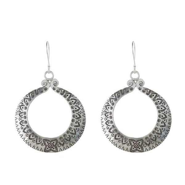 Alternate image for Floral Karen Silver Dangle Earrings from Thailand Floral Karen Rings