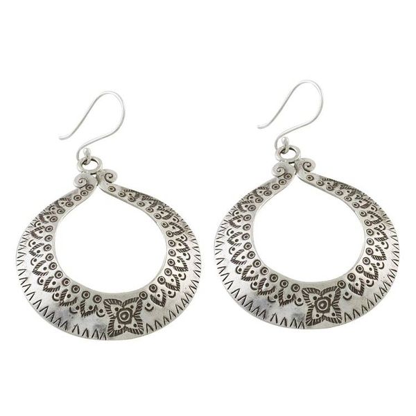 Alternate image for Floral Karen Silver Dangle Earrings from Thailand Floral Karen Rings