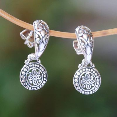 Primary image for Half-Hoop-Style Sterling Silver Dangle Earrings from Bali Giving Life